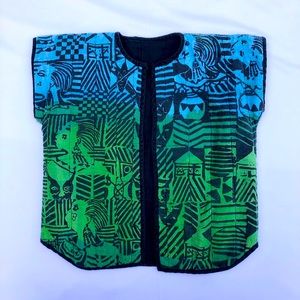 Vintage Kids Vest: dyed & printed quilted